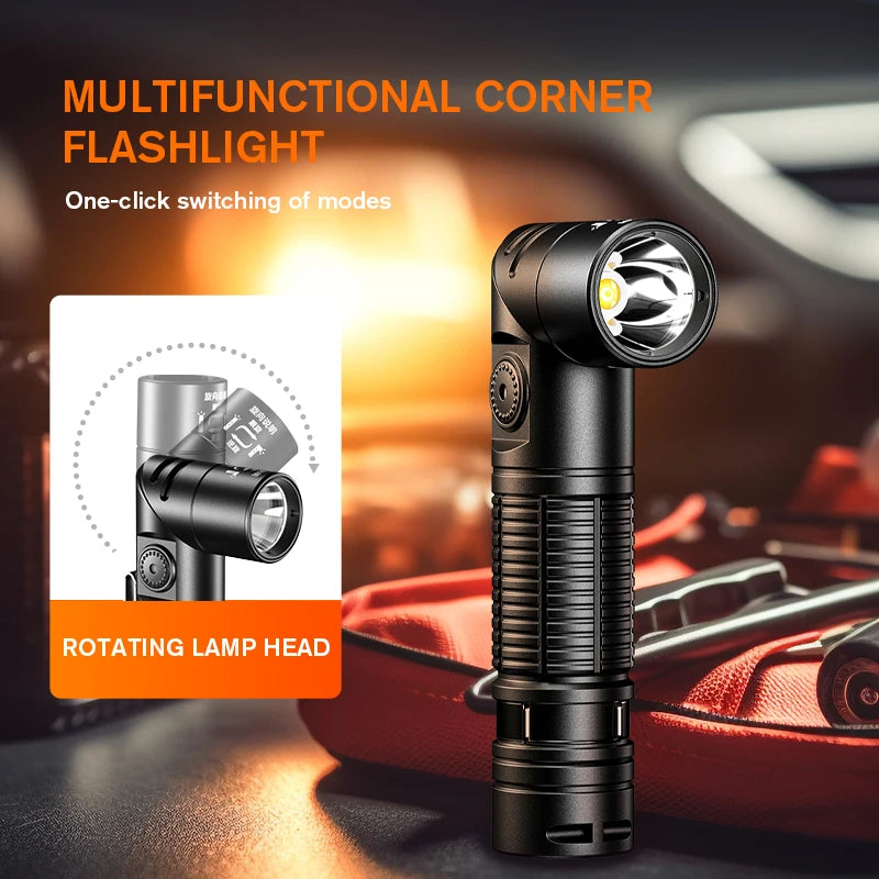 Rechargeable Flashlight with Magnet Adjustable Base