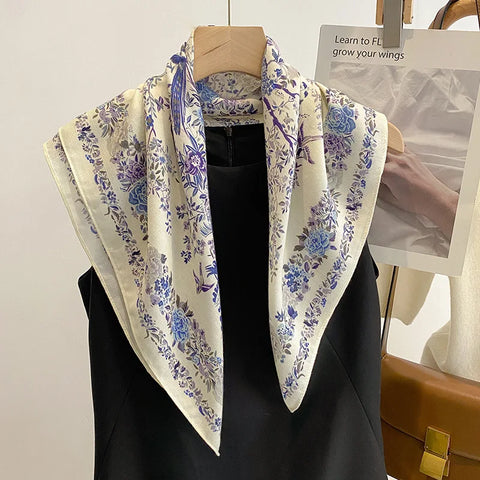 Pure Cotton Women Scarf Square Foulard Lady's Neck Hair Scarves