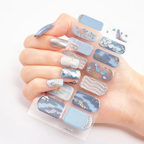 Color Nail Strips Patch Slider Nail Sticker Full Cover Decal Manicure Patch