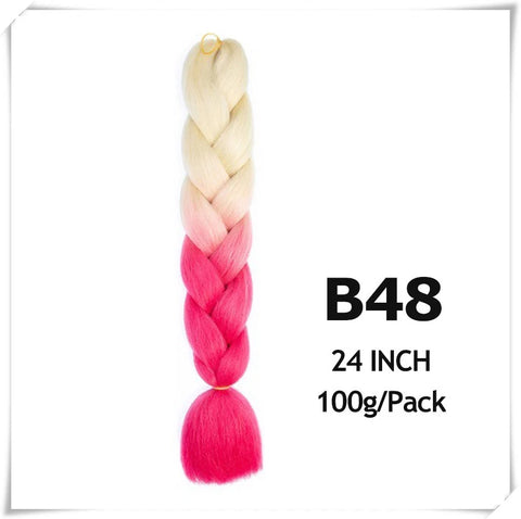 24 Inch Ombre purple jumbo Braiding Hair Synthetic