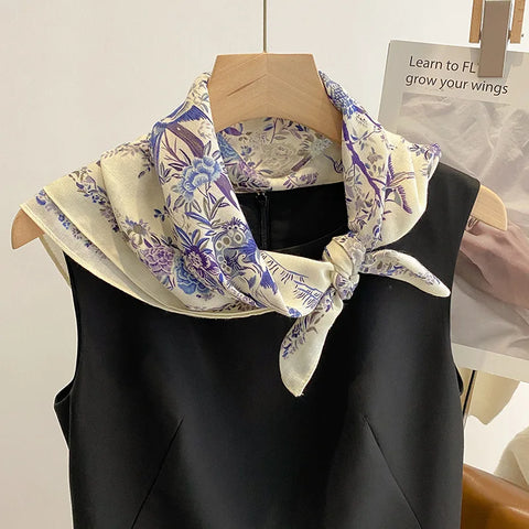 Pure Cotton Women Scarf Square Foulard Lady's Neck Hair Scarves