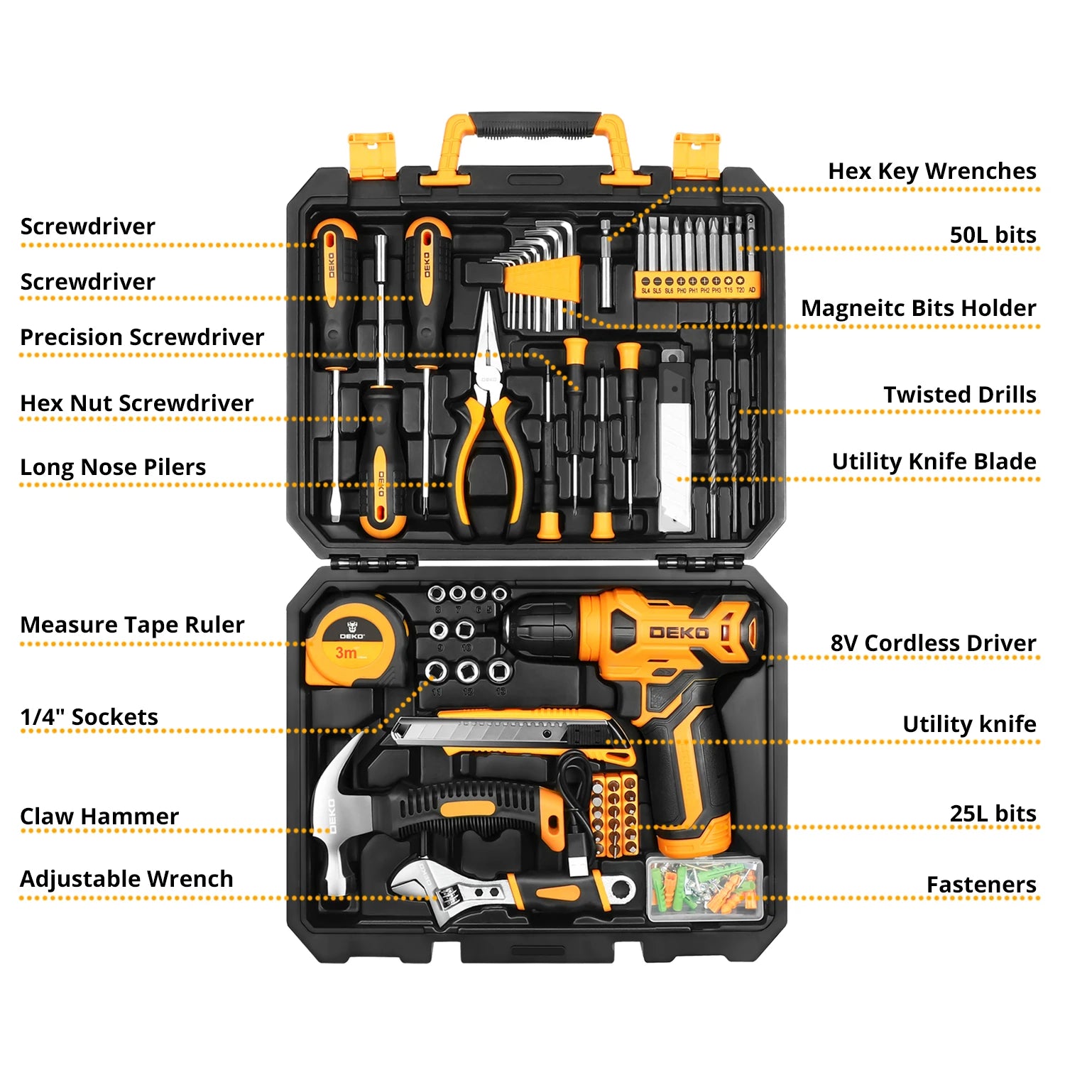 Power Tool Combo Kits with 8V Cordless Drill