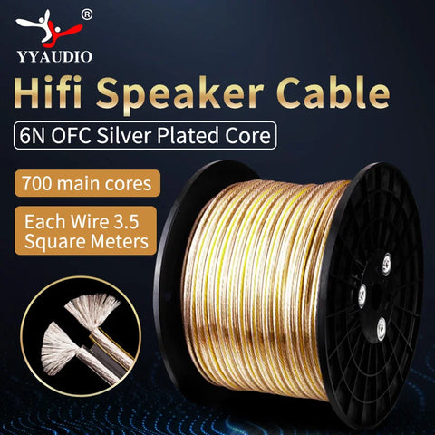 6N OFC Silver-plated Pure Copper High-end Speaker Cable Hifi Audio Speaker Wire Loudspeaker Cable Audio Cable Hifi Speaker Cable