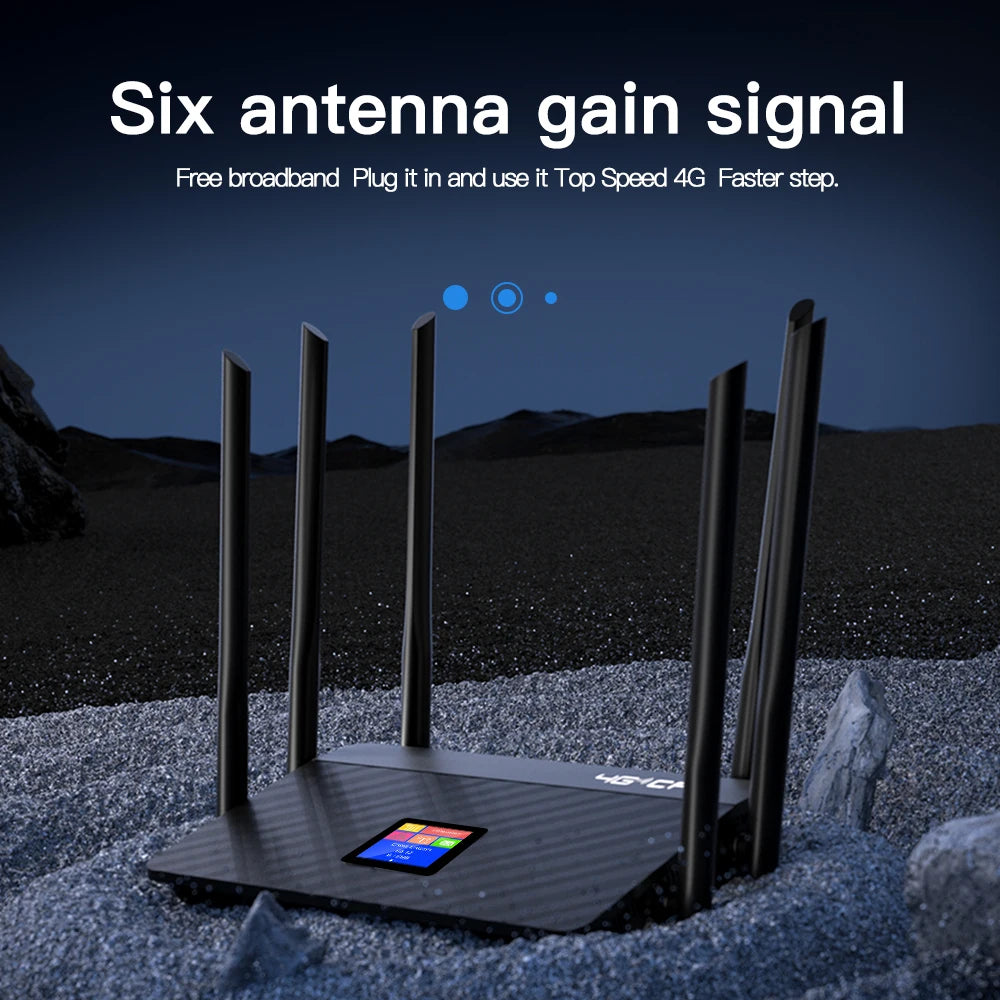 KuWFi 5200mAh 4G LTE Router Wireless CPE Wi-Fi Router 6pcs High Gain External Antennas with SIM Card Slot Fast RJ45 Port