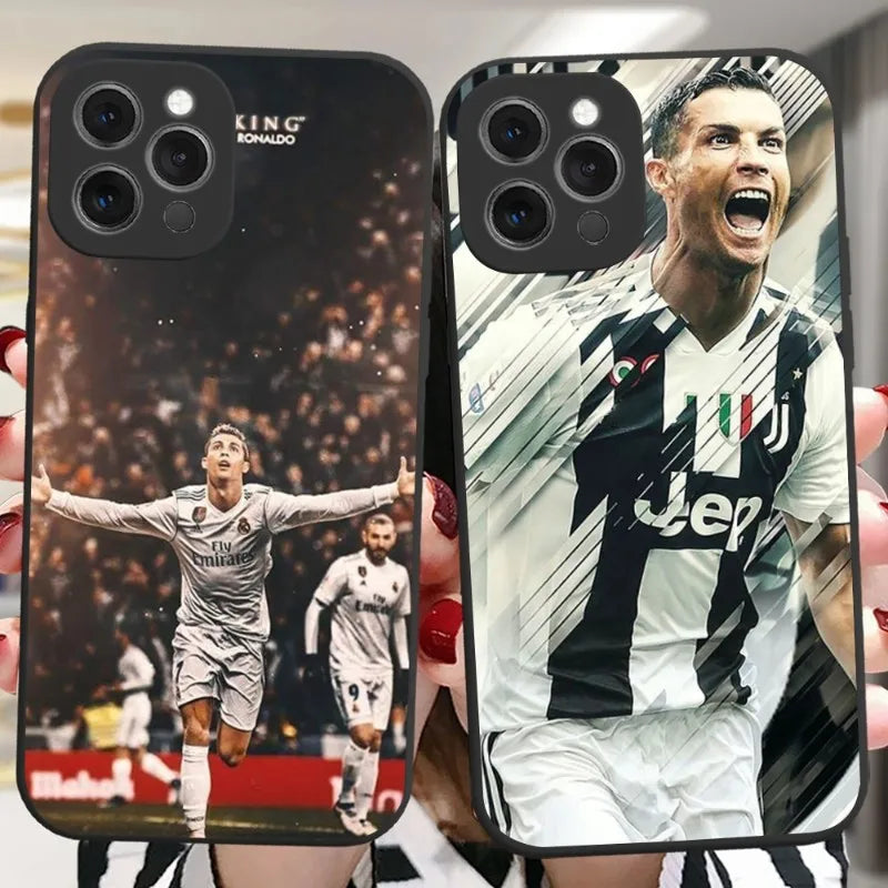 CR7 Cristiano Ronaldo Phone Case For iPhone 15 14 13 12 11 X XR XS XSMAX 8 7 Plus Mini Pro Max Soft Black Phone Cover