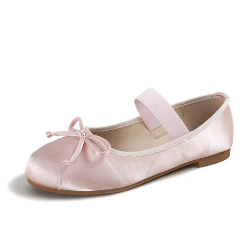 Women's Shoe Bow Silk Satin Flats Women Shoes