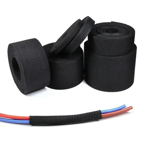 Heat Shrink Braided Cable Sleeve 6~50mm Insulation Flam Retardant Wire Wrap Sheath Protection PET Auto Line Organizer