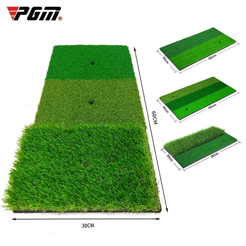 PGM Golf Hitting Mat Indoor Outdoor Mini Practice Durable PP Grass Pad Backyard Exercise Golf Training Aids With TEE DJD003