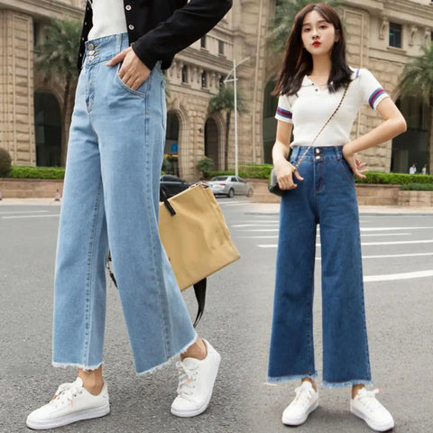 Straight Women Pants High Waist Loose Trousers