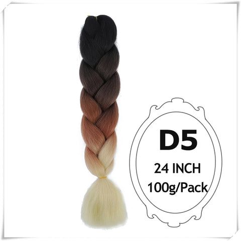 24 Inch Ombre purple jumbo Braiding Hair Synthetic