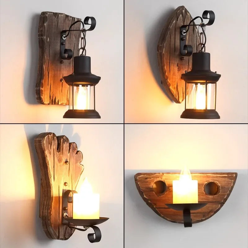 Wooden Wall Lamps for Living Room Wood LED Sconces