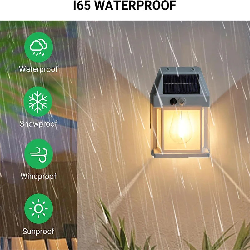 Solar Wall Lights Outdoor Tungsten Waterproof Wireless Motion Sensor Security Lamps Dusk to Dawn Lighting for Garden 1~8PCS