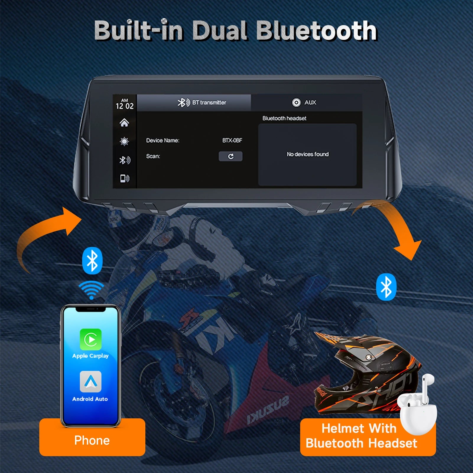 Dual Cameras Loop Recording Tire Pressure Monitoring