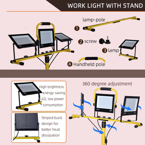 100W LED Portable Camping Floodlight Light