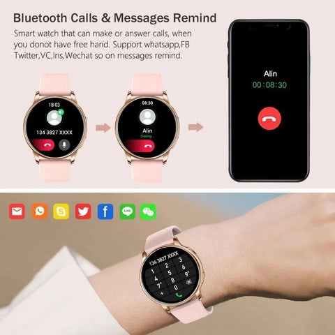 New Bluetooth Call Smart Watch Women 360*360 Custom Dial Smart Watches Women Men Sport Fitness Tracker Heart Rate Smartwatch G35