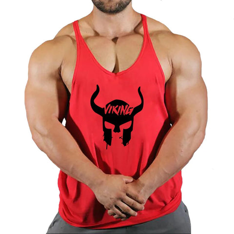 Skull Strong Print Clothing Bodybuilding Cotton Gym Tank Tops Men Sleeveless Undershirt Fitness Stringer Muscle Workout Vest