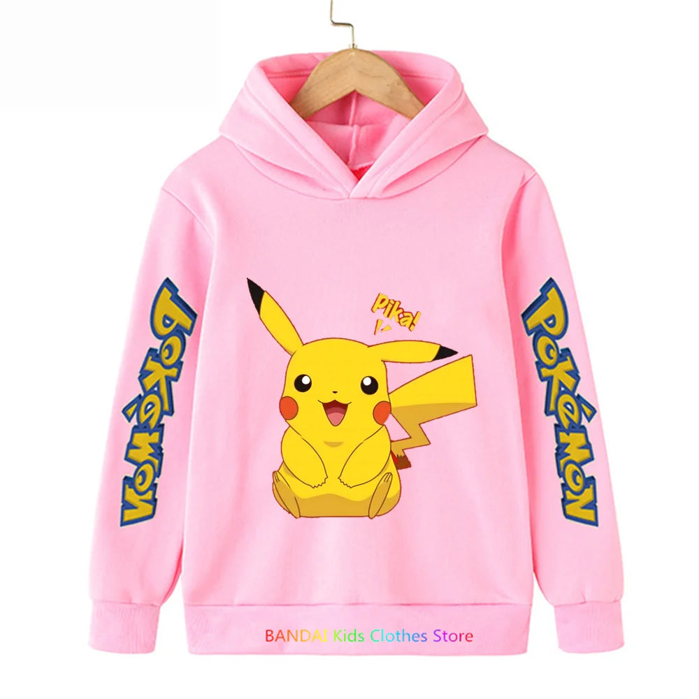 Pokemon Clothes Pikachu Children Autumn Hooded Sweater