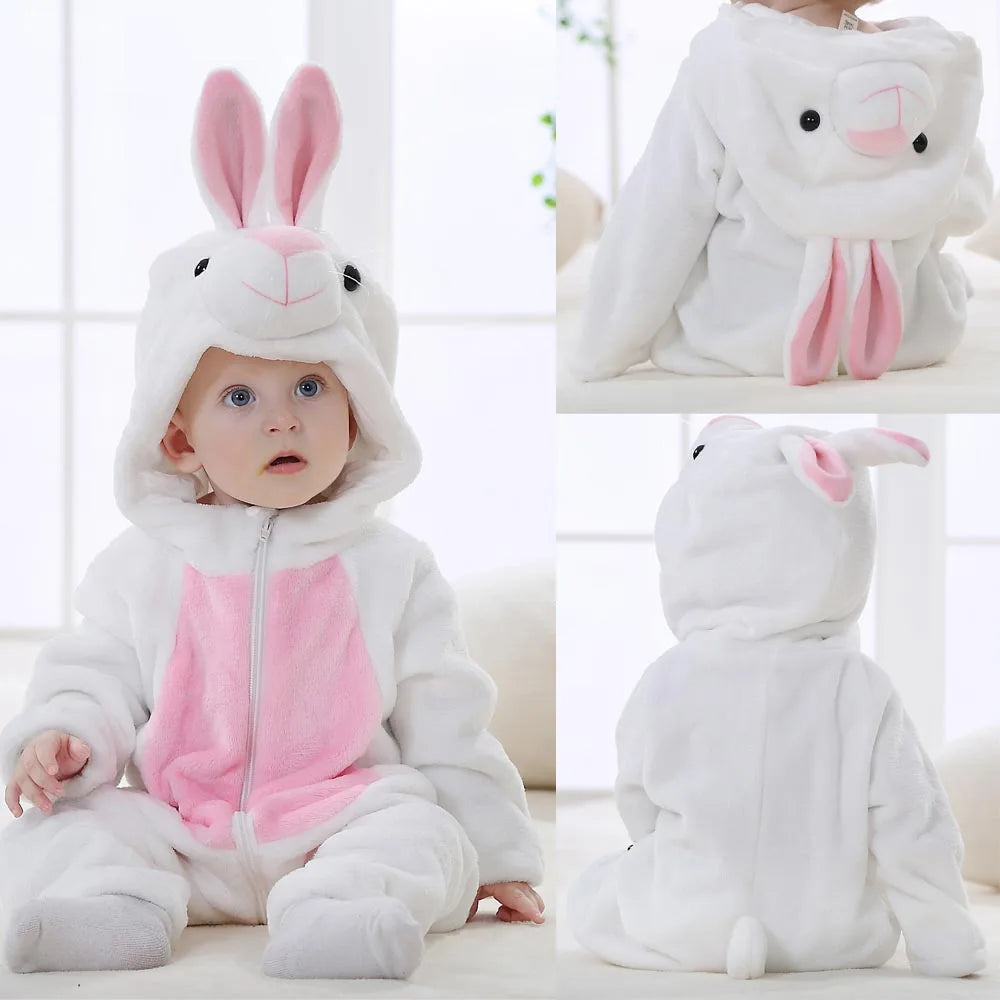 Newborn Baby Boy Clothing Animal Cartoon Hooded Jumpsuits Winter Baby Pajamas Onesies Kids Sleepwear Newborn Baby Pyjamas