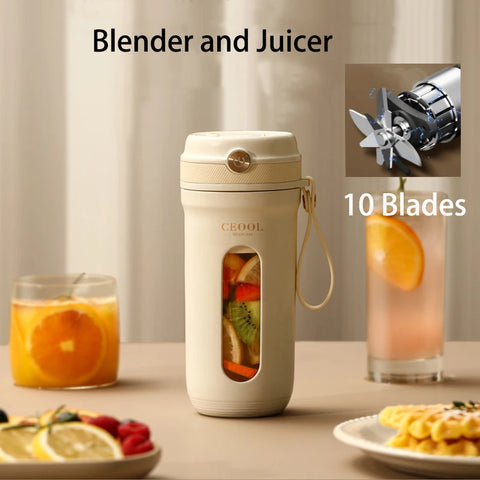 Portable Juicer And Blender 10 Blades Mixer