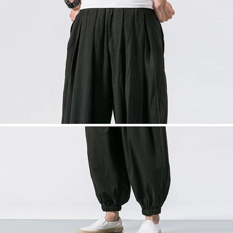 Mens Casual Harem Pants Hip Hop Elastic