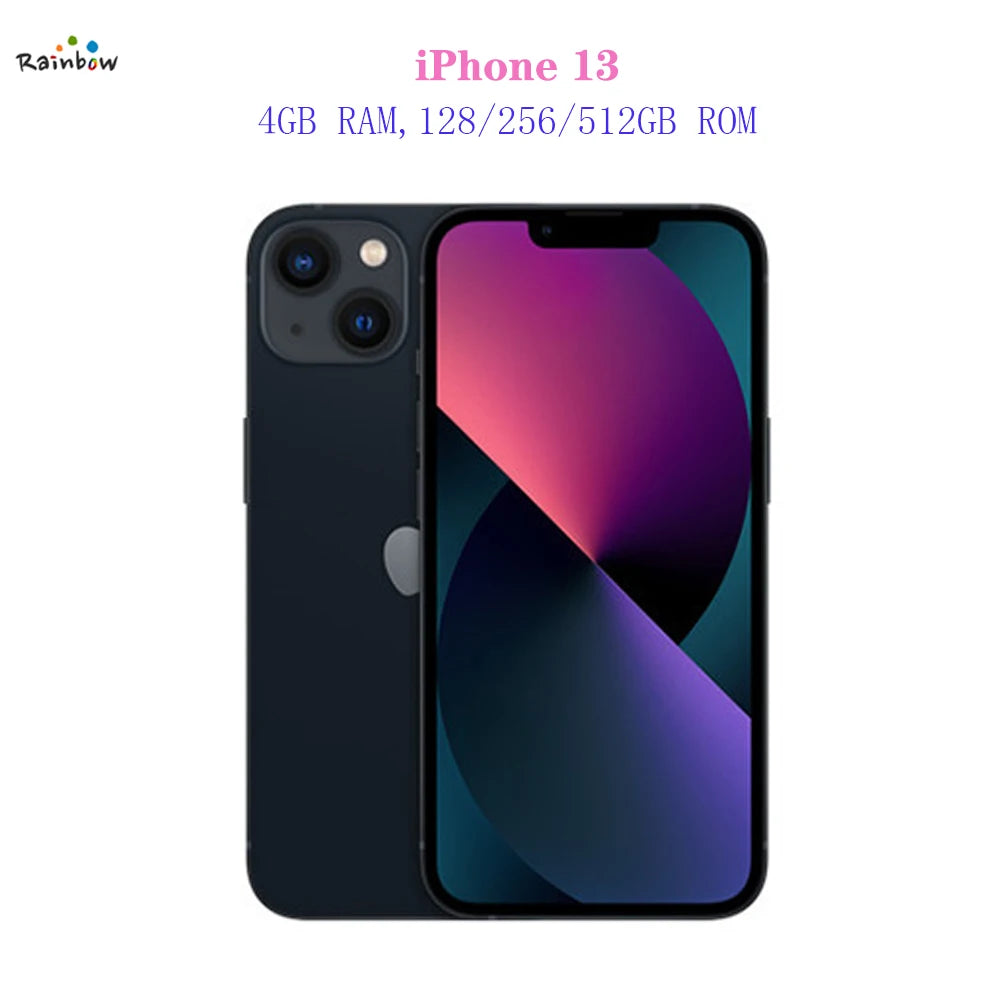 Original Apple iPhone 13 128GB/256GB/512GB  Mobile phone 5G LTE Face ID NFC IOS A15 Bionic Hexa Core 6.1'' 12MP&12MP 3240mAh