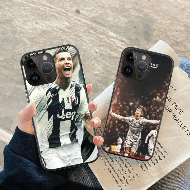 CR7 Cristiano Ronaldo Phone Case For iPhone 15 14 13 12 11 X XR XS XSMAX 8 7 Plus Mini Pro Max Soft Black Phone Cover