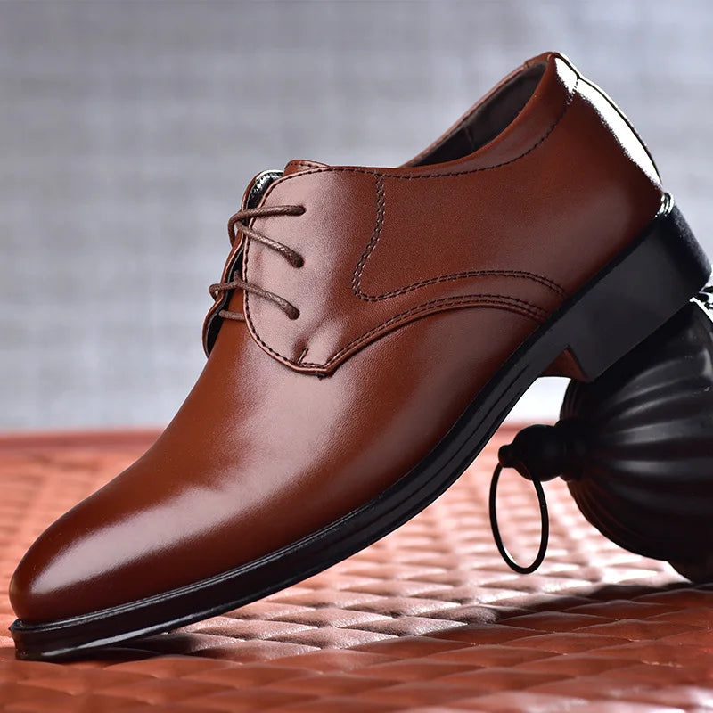 Plus Size Man Shoes Formal Black Leather Shoes for Men Lace Up Oxfords for Male Wedding Party Office Business Casual Shoe Men