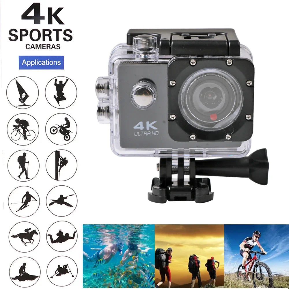 Mini Action Camera Ultra HD 4K WiFi Sports Cmaera 2.0 inch Screen 30m Waterproof Underwater Recording Camera Action Cam Cameras