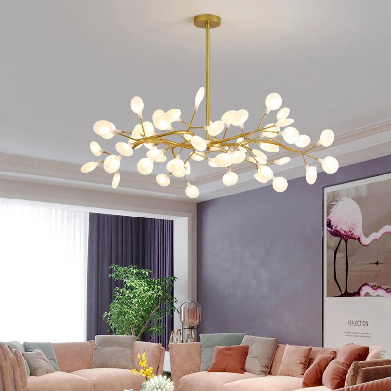 Nordic Gorgeous Firefly Lamp Home Indoor Lighting Luxurious Decor Hanging Lamp Modern LED Chandelier Living Room Bedroom Kitchen