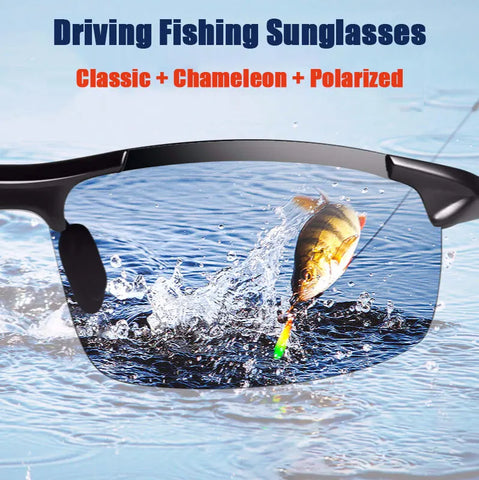 Fishing Photochromic Sunglasses Men Polarized Chameleon Glasses