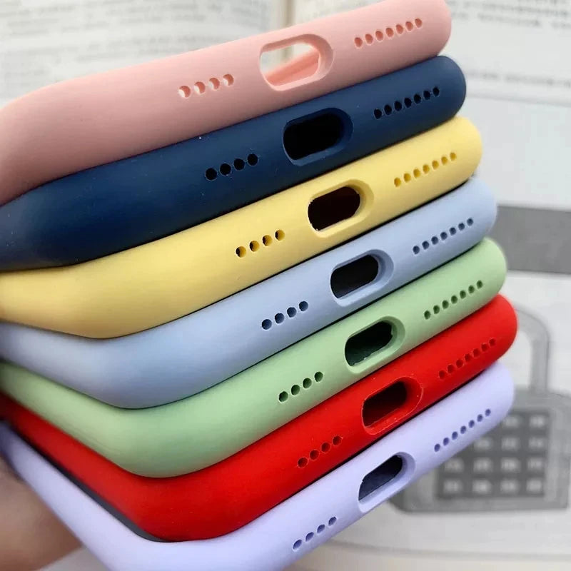 Luxury Original Silicone Case For Apple iPhone 11 12 13 14 15 Pro Max Official Case For iPhone 11 12 X XS XR 13 14 Pro Cover