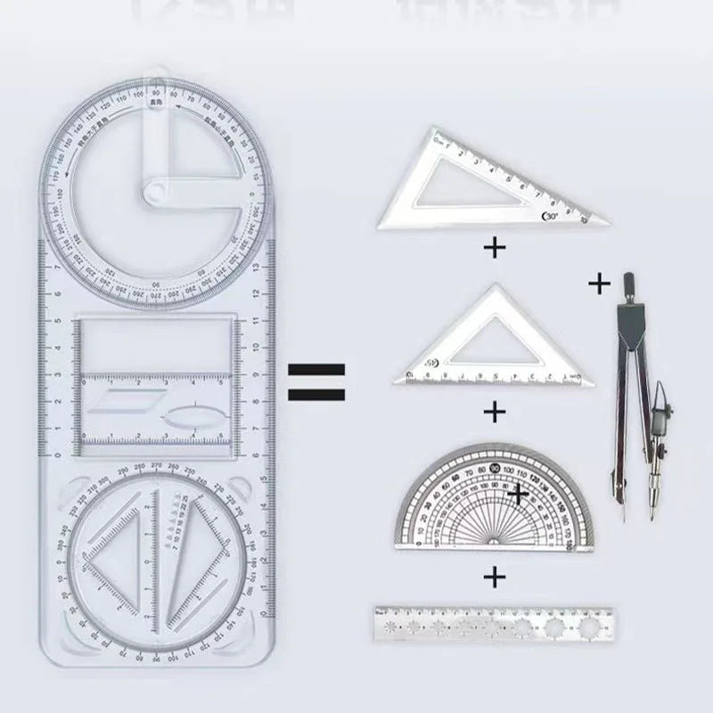 360 ° movable geometric drawing ruler for primary school mathematics students