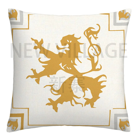 Yellow white geometric linen pillowcase sofa cushion cover home decoration can be customized for you 40x40 45x45 50x50 60x60