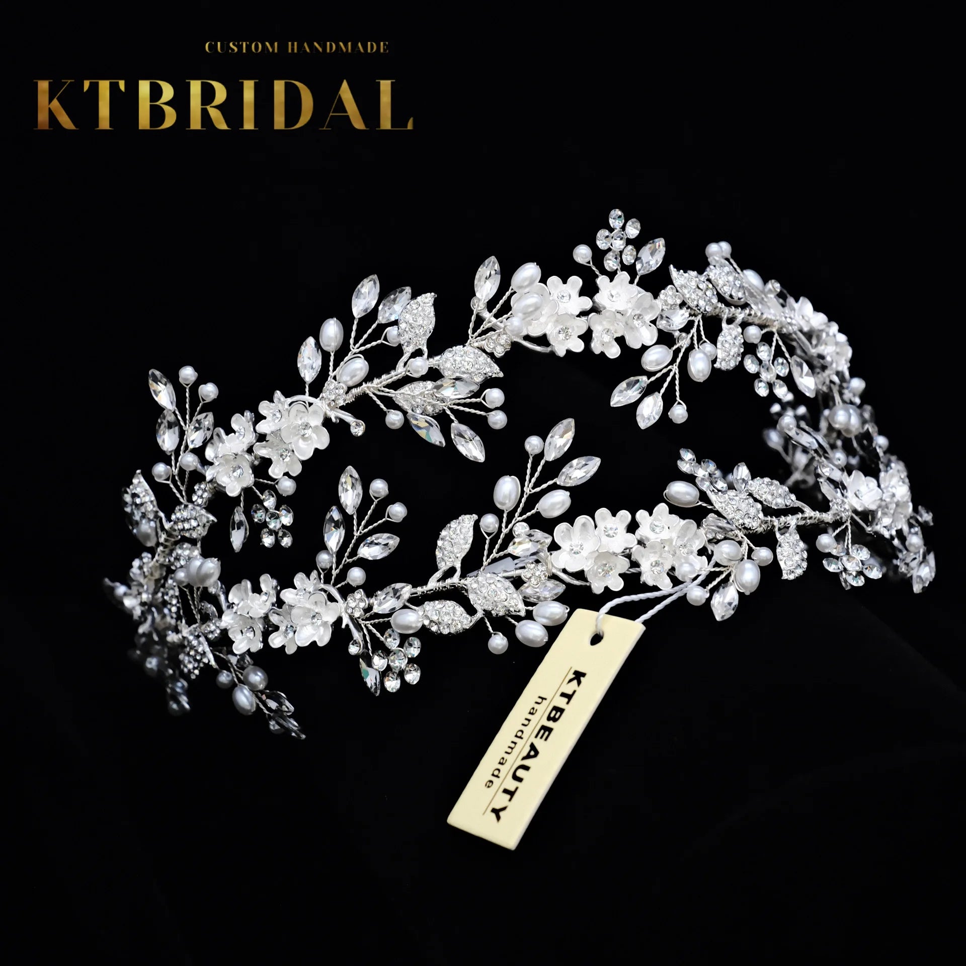 New KTBRIDAL 2 Designs Tiara Handmade Bridal Headpieces Crystal Leavesl Fashion Jewelry Women Gift Wedding Accessiories