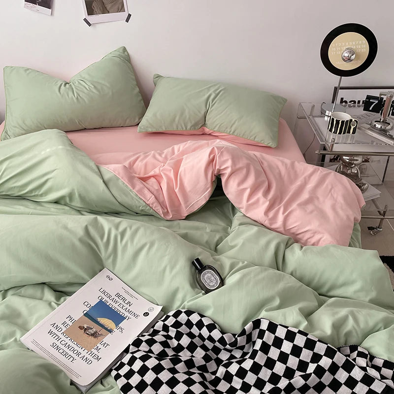 100% Cotton Pink Bedding Set