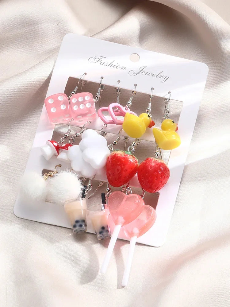 Cartoon Animal Earrings Set For Women