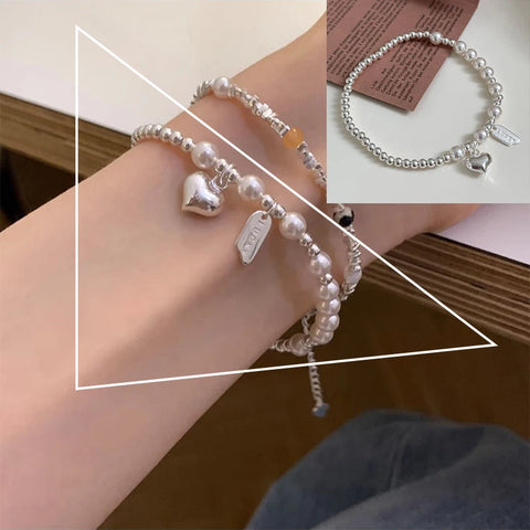 VENTFILLE 925 Sterling Silver Pearls Bamboo Knots Bracelet for Women Girl Simple Korean Jewelry Birthday Gift Dropshipping