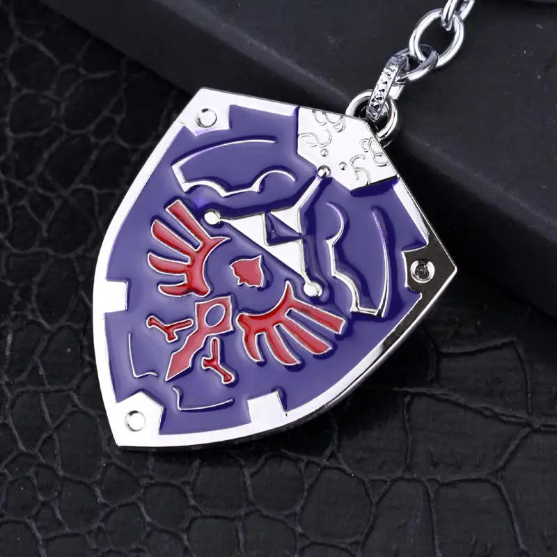 Game Zeldas Shield Keychain Symbol Pendant Enamel Metal Keyring Men Jewelry Accessories Gift