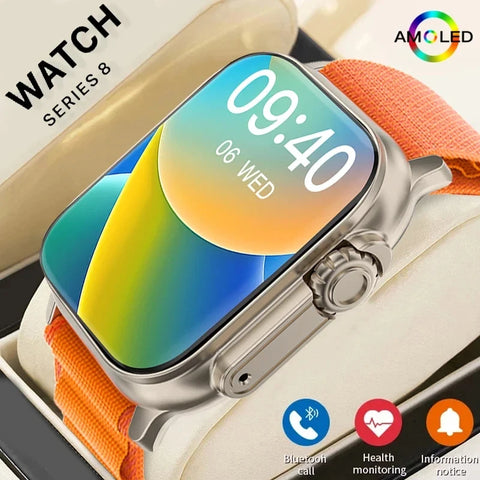 2024 T10 Ultra 2 Smart Watch Men 49mm Series 8 2.3 "AMOLED Screen NFC Compass Waterproof For Apple Watch IWO Ultra 8 Smartwatch