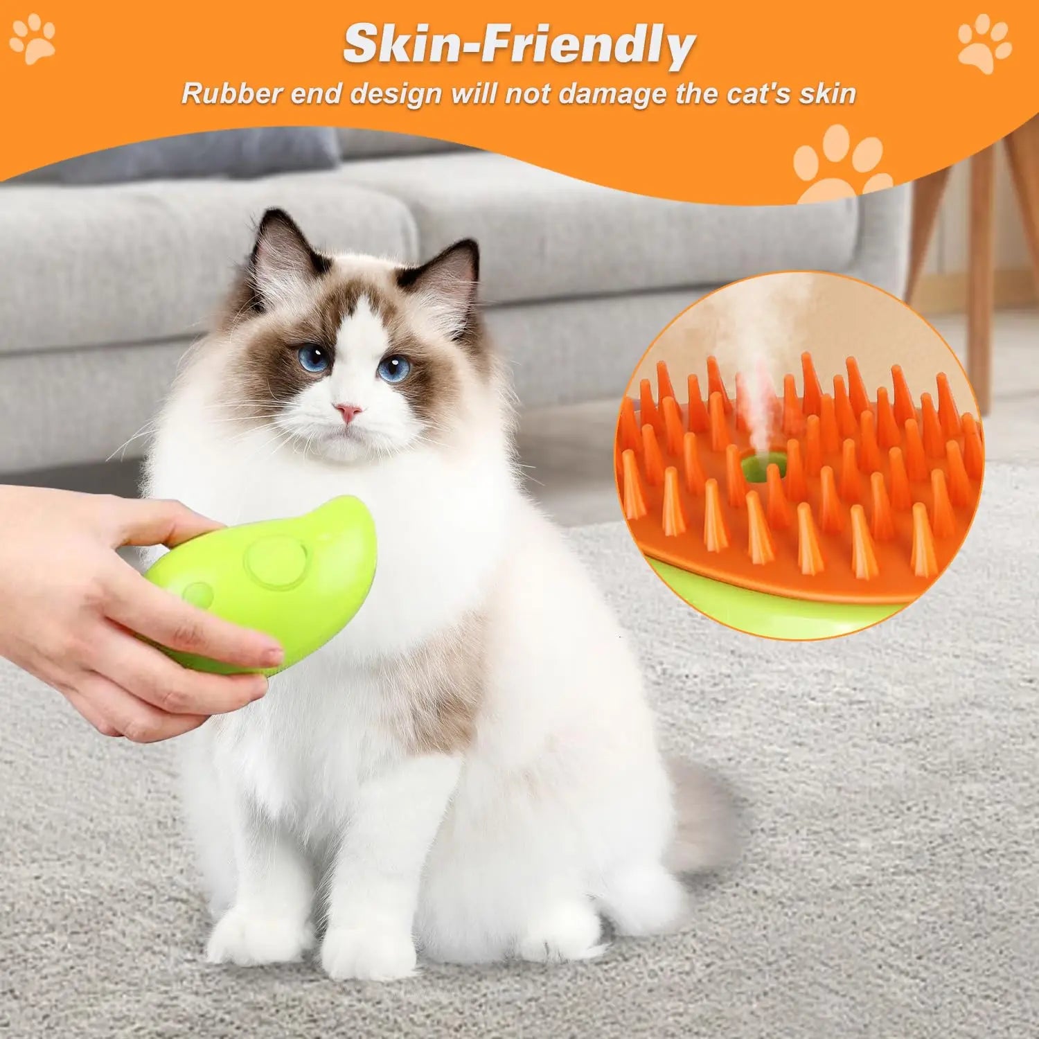 Dog Cat Steam Brush Electric Spray Water Spray Kitten Pet Comb Soft Silicone Depilation Cats Bath Hair Brush Grooming Supplies