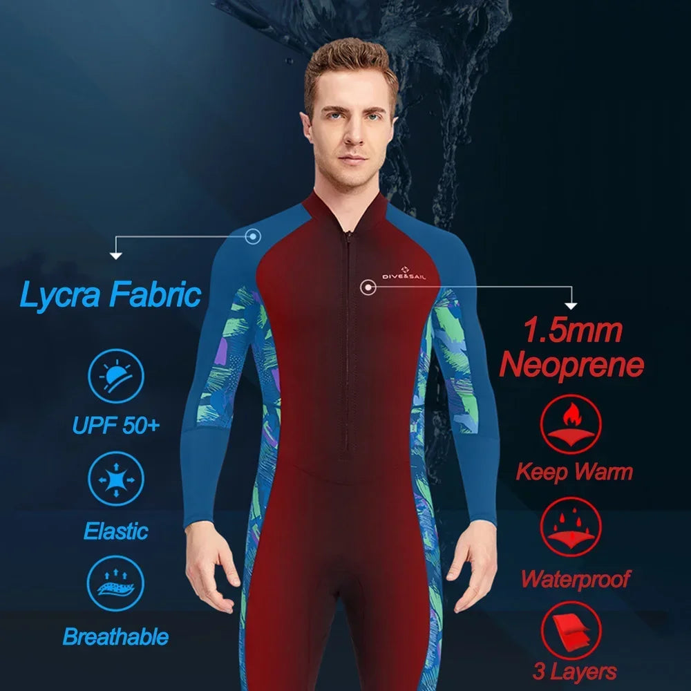 UV-proof Front Zip Lycra Long Sleeves Diving Suit