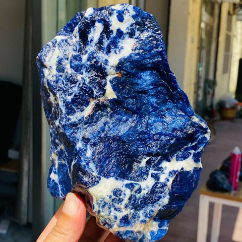 Natural Large Blue Sodalite Rock Crystal Gemstone