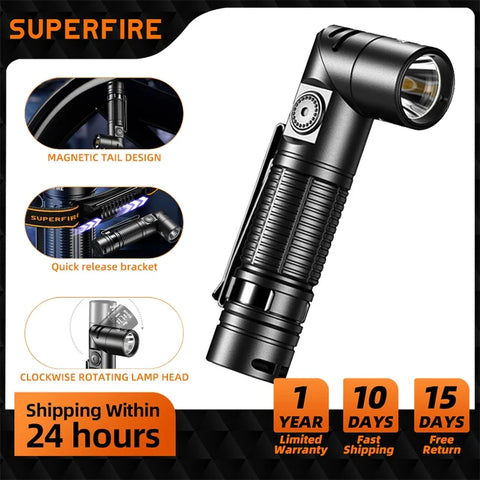 Rechargeable Flashlight with Magnet Adjustable Base