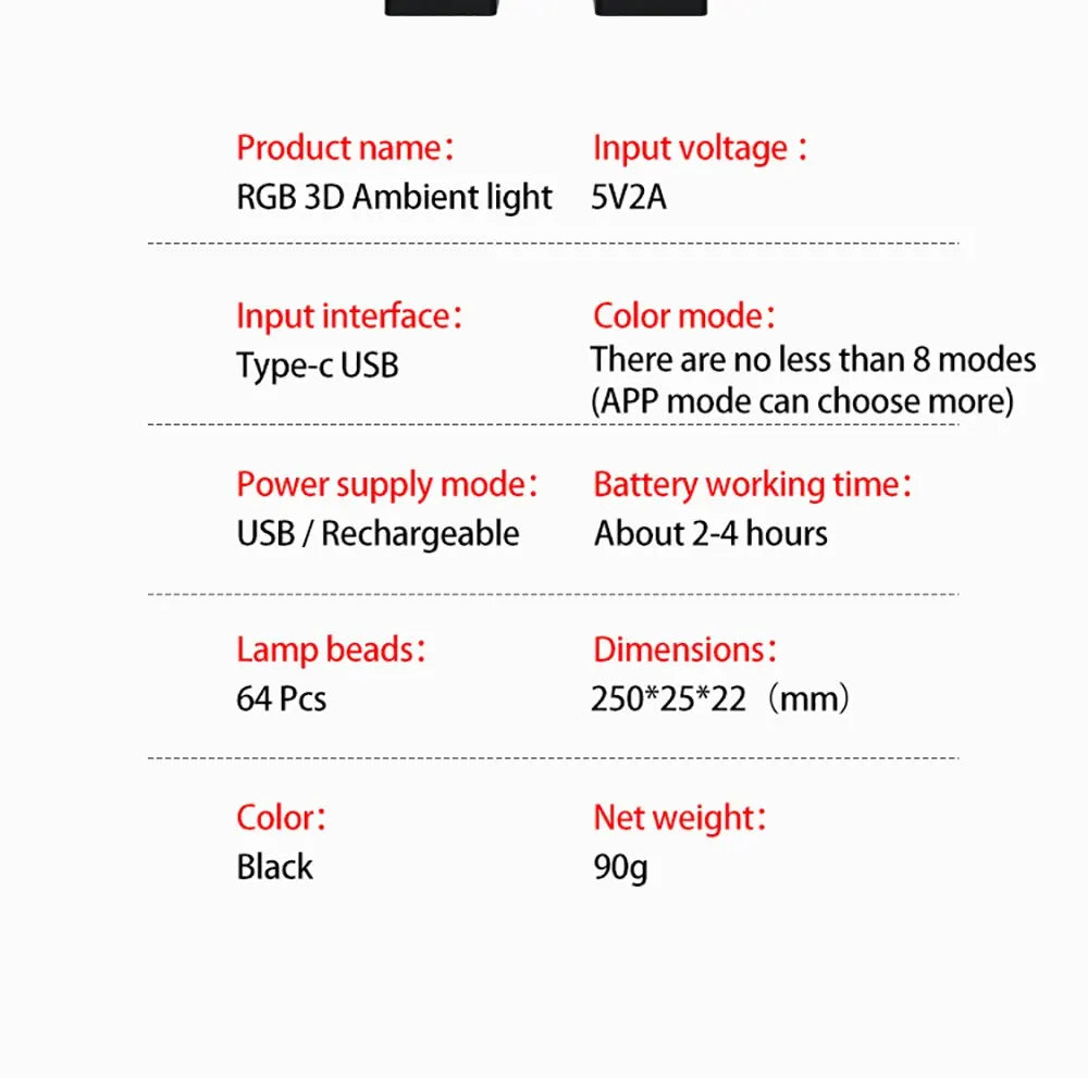 Sided Ambient Lamp APP Control Sound Control