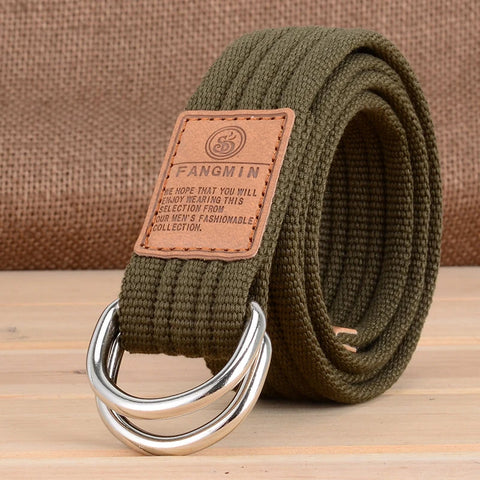 Casual Business Jeans Double Buckle Belt Outdoor Braided Waistband