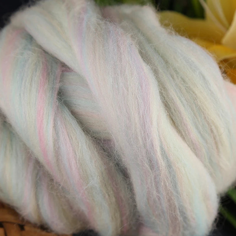 For Needle Felting KitBlended Roving 250g, Needle Felting Wool, Hand Dyed Wool Top, Merino Mixed Natural Wool Roving