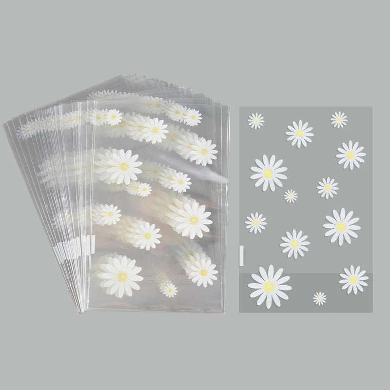 Transparent Flower Cookie Baking Packaging Bag for Wedding Birthday Party DIY Gifts Wrapping