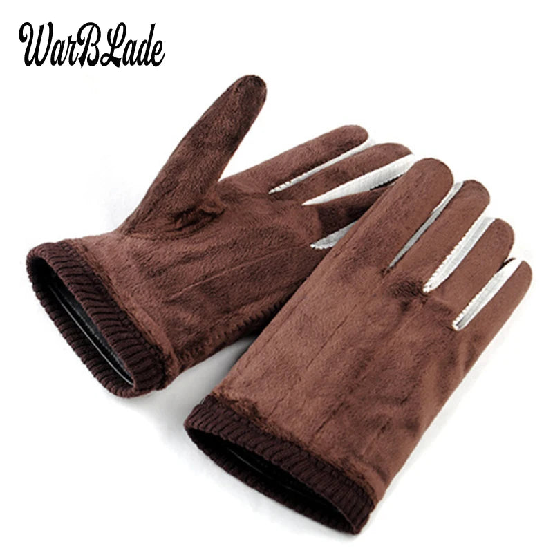 New Men's Business Gloves Winter Mittens Keep Warm Touch Screen Windproof Driving Guantes Male Autumn Winter PU Leather Gloves