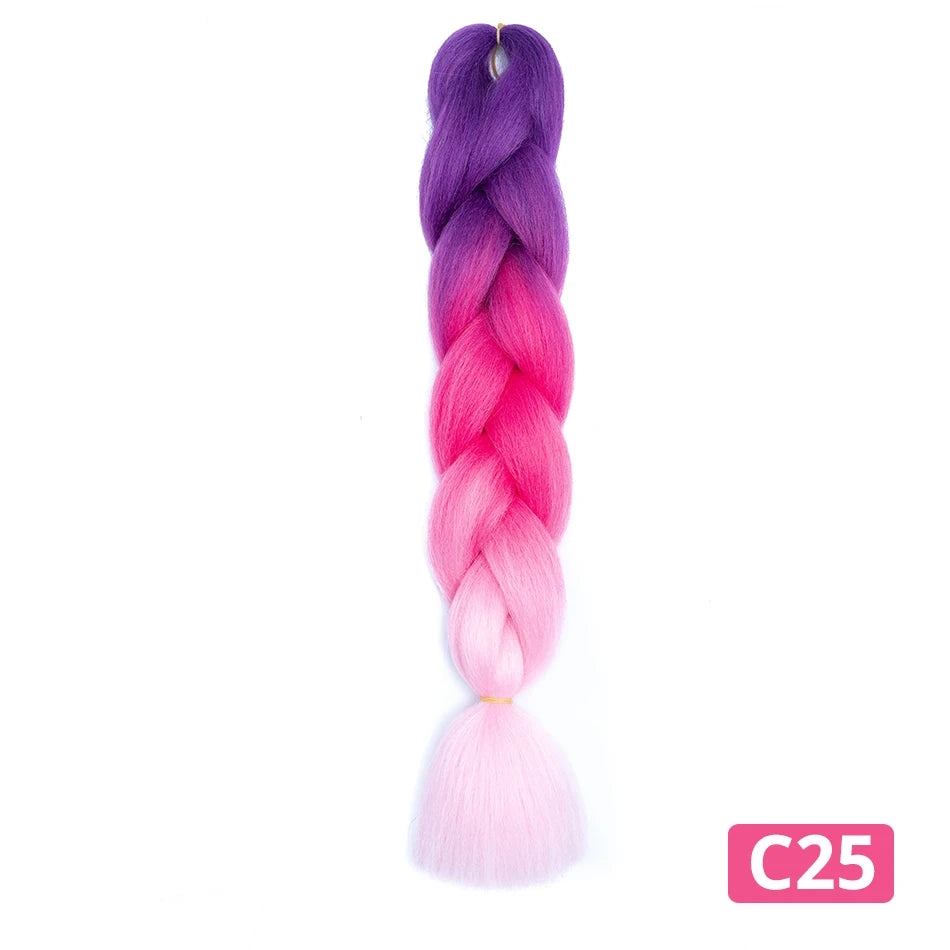 Colorful Hair for Braids Synthetic Braiding Hair Extensions for Girls Jumbo Braid Hair for Crochet Box Expression Braiding Hair