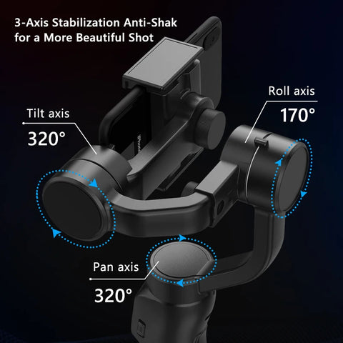 F8 3-Axis Handheld Gimbal Phone Stabilizer Smartphone Tripod Cellphone holder for iPhone Android Mobile video Record